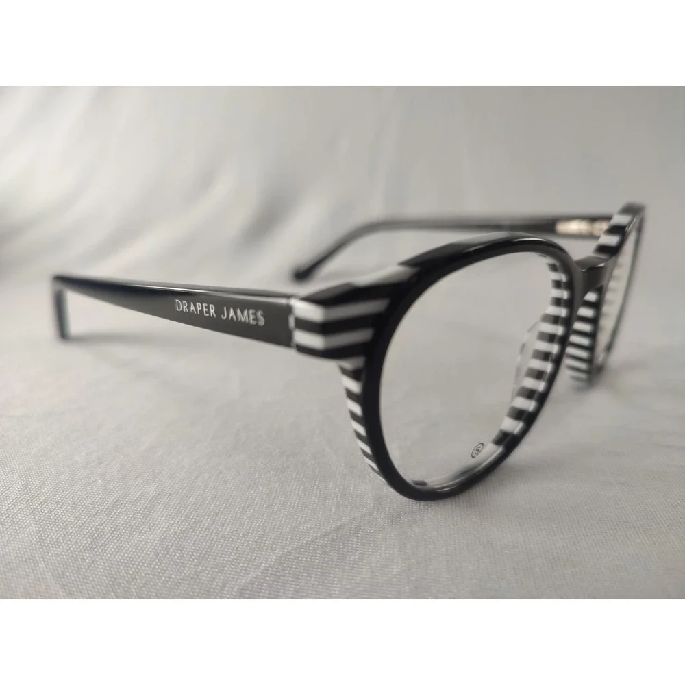Draper James DJ1021 Black Stripe Eyeglass‎ Frames Women's 46-17-125 NWT + Case